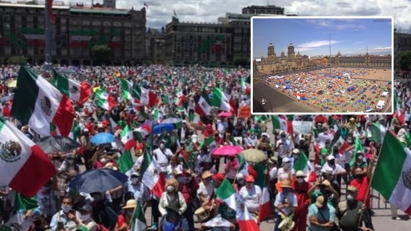 Video panorámico del ingreso de FRENAAA al Zócalo, ¿en verdad lo llenaron?