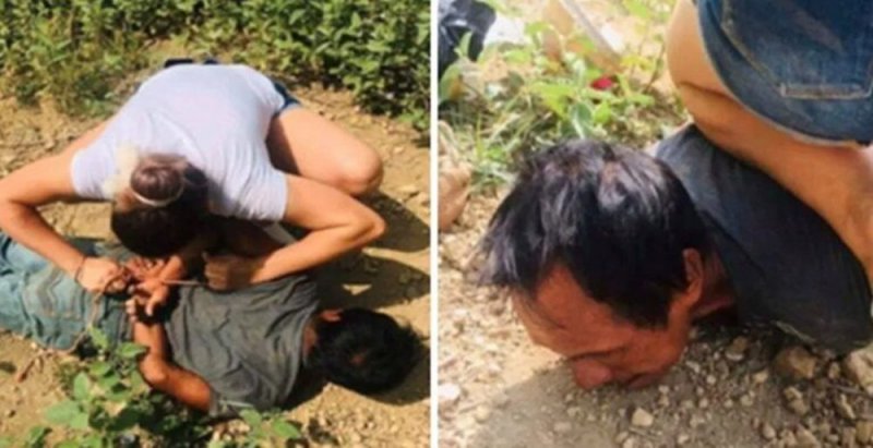 Mujer DETIENE a supuesto pederasta y lo AMARRA con una cuerda; lo sorprendió con un niño