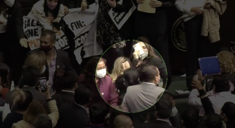 Diputada del PAN DENUNCIARÁ a legisladora de MORENA tras golpe en la cara en trifulca en San Lázaro