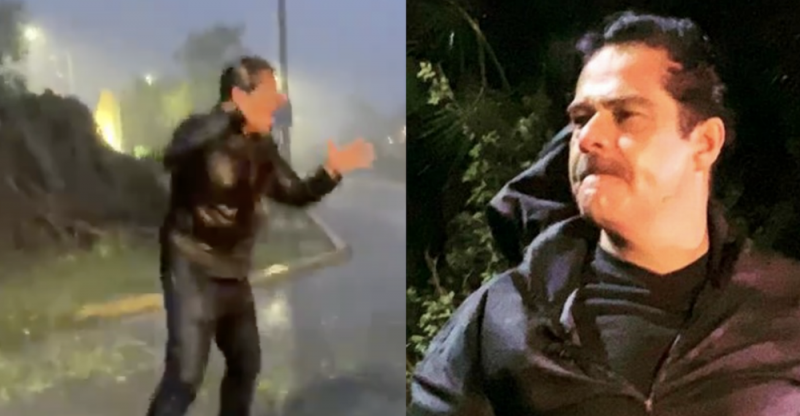 Javier Alatorre transmite en pleno HURACÁN Delta y usuarios en redes lo critican (VIDEO)