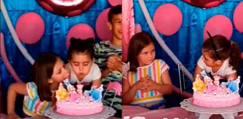 Niña se vuelve viral en redes tras “desgreñarse” a compañerita que le sopló a su vela del pastel