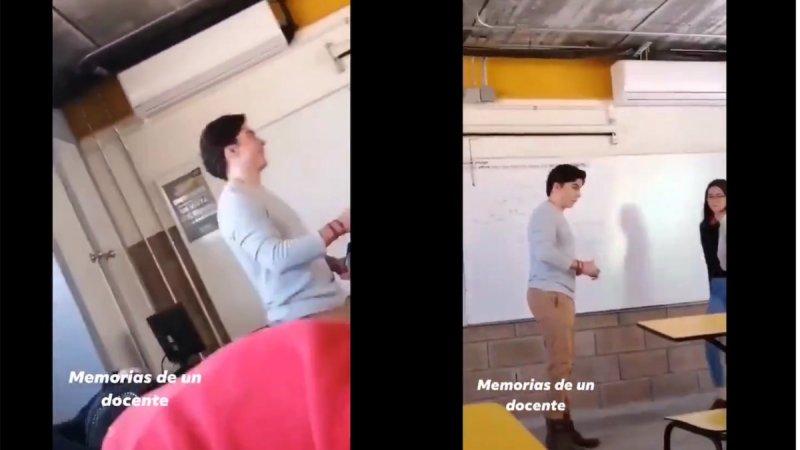 VIDEO: alumna acosa a profesor frente a sus compañeros, “llámeme mi amor”.