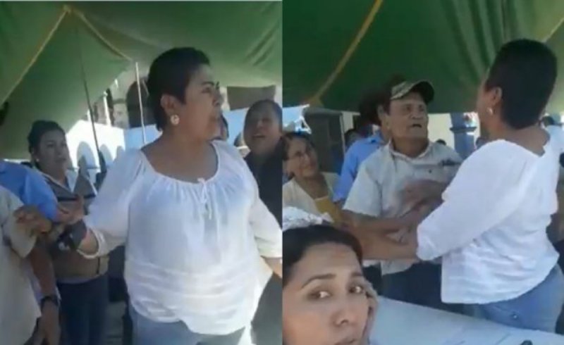 Bautizan como #Lady65yMás a mujer que se metió a la fila y aventó ancianos para cobrar pensióny