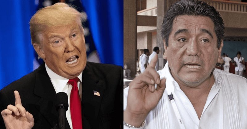 “Trump pelos de elote, ni creas que te tenemos miedo”, reta Macedonio a Trump. y