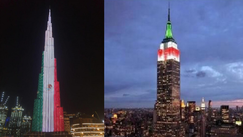 El Burj Khalifa, el edificio más grande del mundo y el Empire State celebran a México.