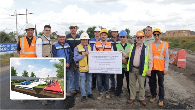 Construyen la primera carretera en México construida con plástico reciclado. 