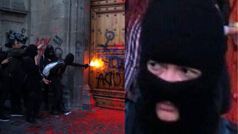 VIDEO: Descubren a hombres encapuchados liderando los destrozos en marcha feminista