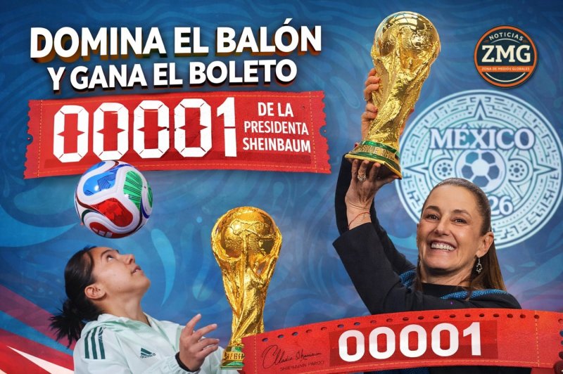 Sheinbaum convoca a jóvenes a competir en concurso de dominadas por boleto 00001 del Mundial 