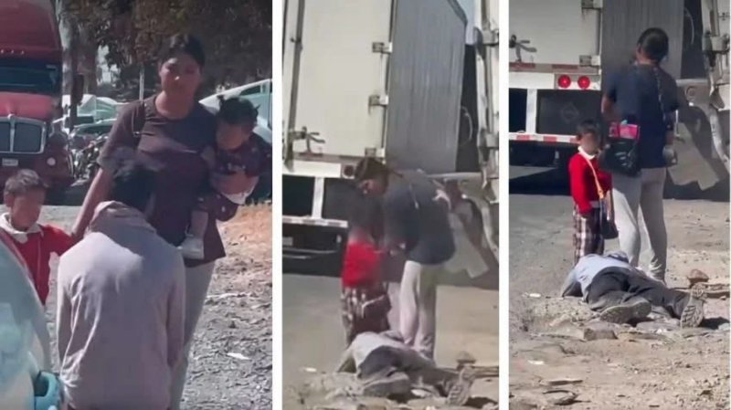 ¿Cuántos de aquí? Hombre se ARRASTRA en plena calle para suplicarle a su esposa