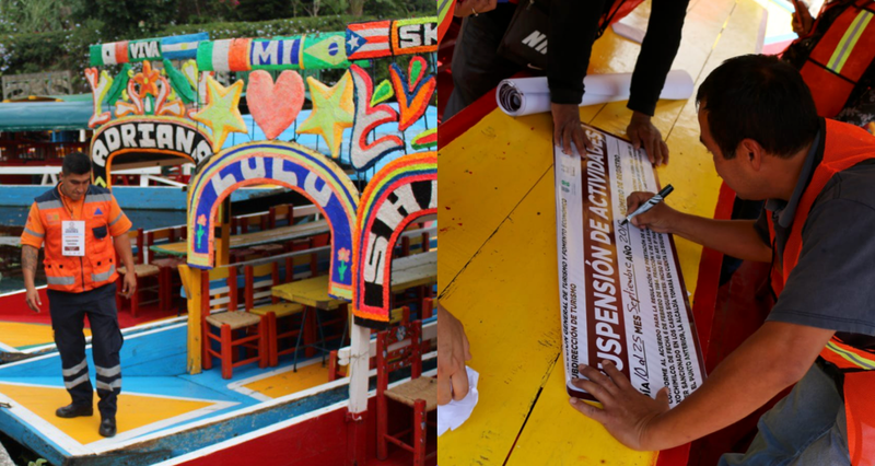 Alcaldía de Xochimilco clausura 49 trajineras en Xochimilco por presentar irregularidades.  