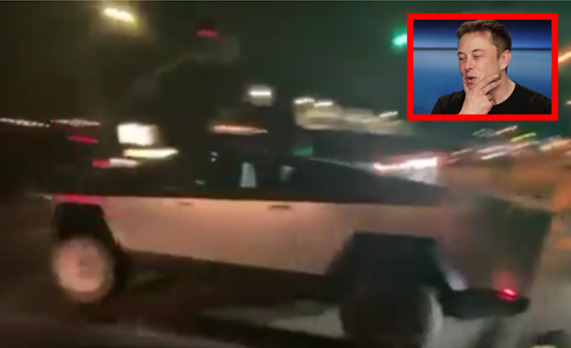 Elon Musk saca su cybertruck a dar el rol por Los Ángeles y choca contra una señal de tránsito