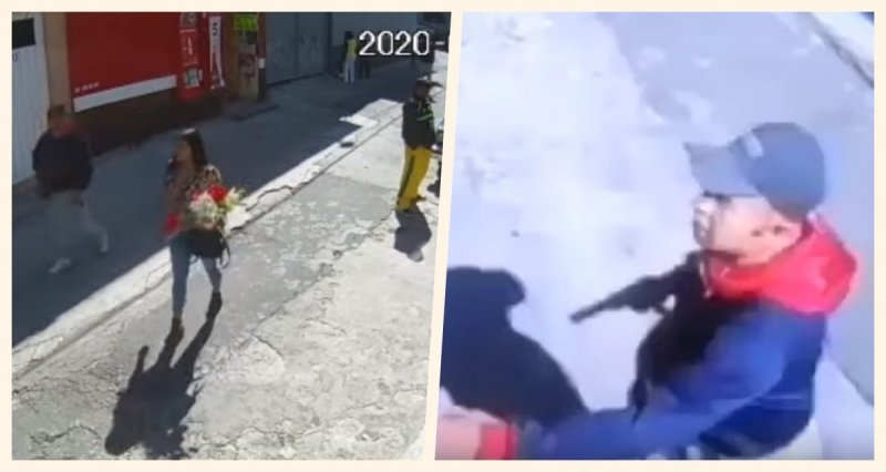 VIDEO: Este es el nuevo método para asaltar: una chica con flores. ¡Cuidado!