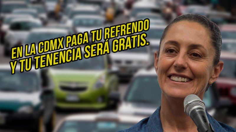 Sheinbaum promueve descuento de 100% en pago de tenencia 