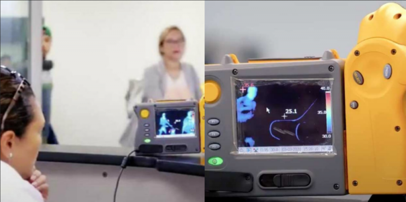 Estas son las cámaras termográficas que se usan en el AICM para detectar viajeros con fiebre