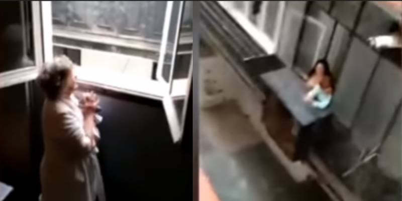 Vecinos sorprenden en su cumpleaños a abuelita y le cantan las mañanitas desde sus ventanas