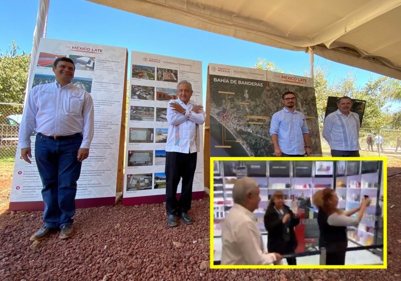 En Nayarit, AMLO pone el ejemplo de sana distancia a la hora de las fotos