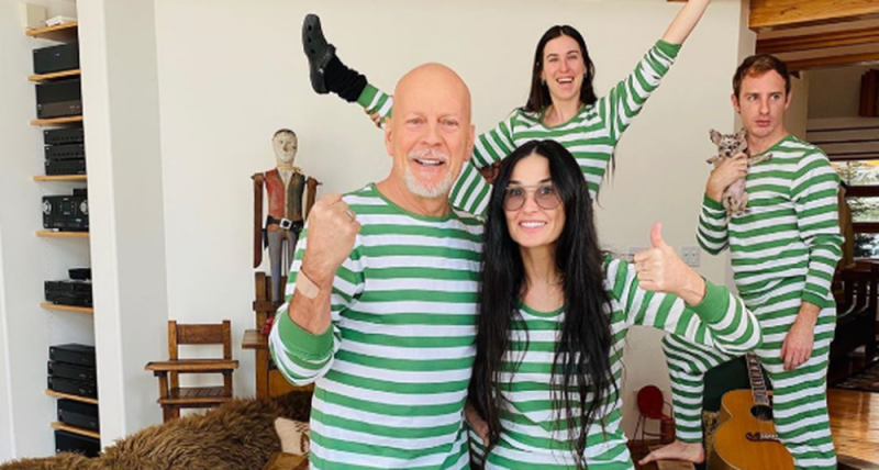 Bruce Willis pasa la cuarentena en aislamiento con su ex Demi Moore y su actual esposa