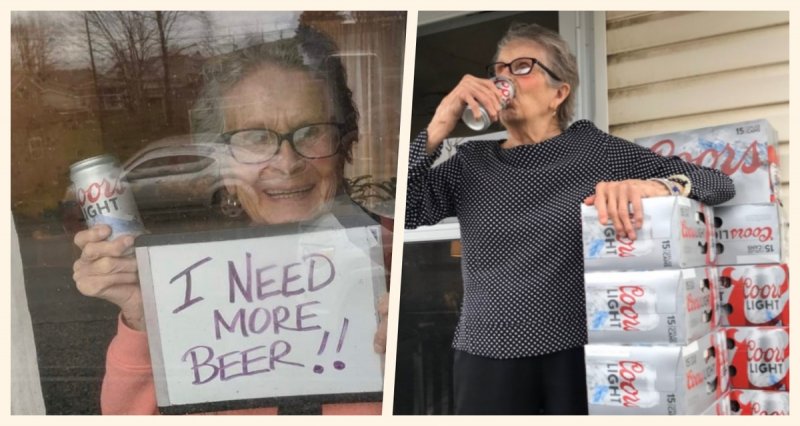 Abuela de casi 100 años escribe en su ventana 