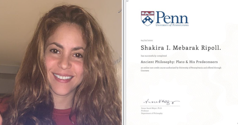 Shakira se GRADÚA en FILOSOFÍA; estudió en LÍNEA durante la CUARENTENA 