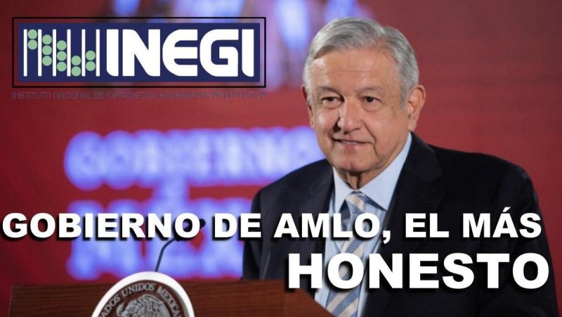 GOBIERNO de AMLO, el más HONESTO: INEGI