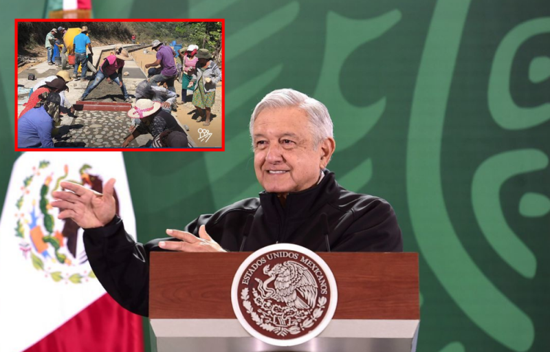 Ningún camino en OAXACA se quedará sin pavimentar, promete AMLO 