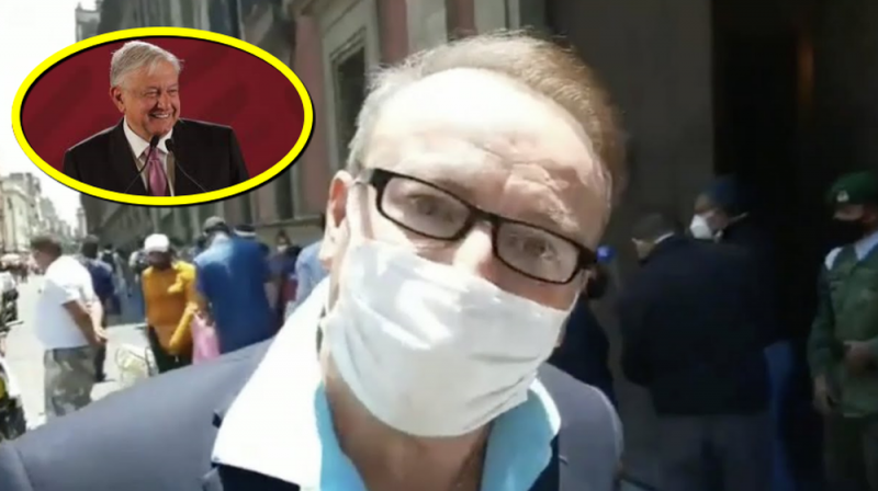Ciudadano puso en su lugar a Gilberto Lozano afuera de Palacio Nacional 