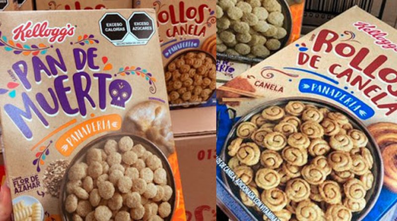 Con exceso de calorías y azúcar, Kelloggs vende CEREAL de Pan De Muerto en México
