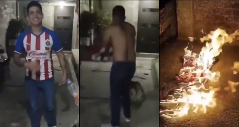 Aficionado pierde APUESTA y quema su PLAYERA: “Esto me pasa por irle a las pinch3s Chivas”