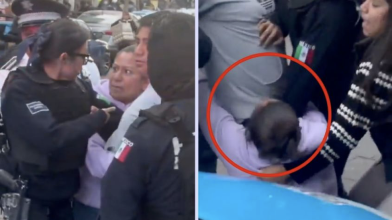 Mujer se desmaya al impedir la detención de su hijo tras estacionarse en lugar prohibido