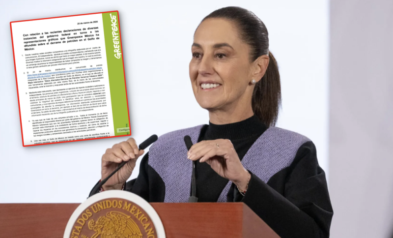 Sheinbaum desmiente a Greenpeace sobre derrame en el Golfo de México 