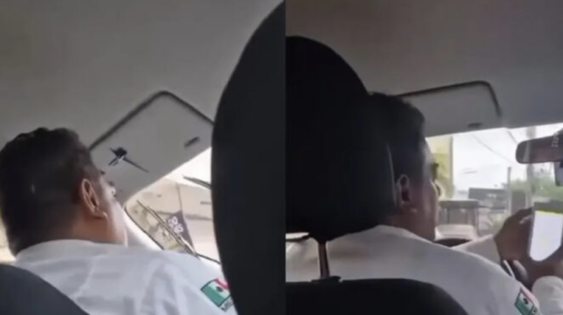 Exhiben a taxista que amenazó a turista en Playa del Carmen: “200 dólares o te llevo a la policía”