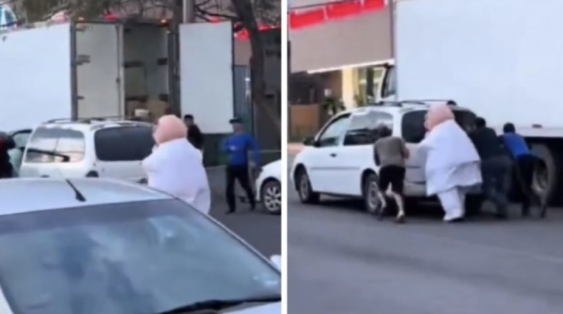Dr. Simi se vuelve viral por ayudar a empujar una camioneta en plena avenida