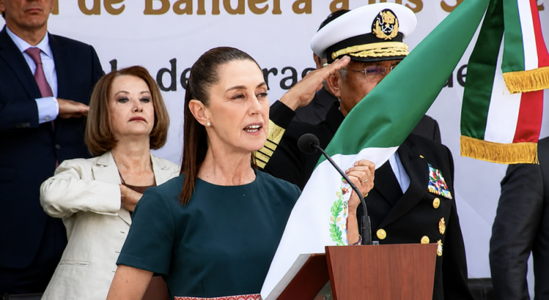 Sheinbaum encabeza desfile del 5 de Mayo en Puebla y destaca la soberanía nacional