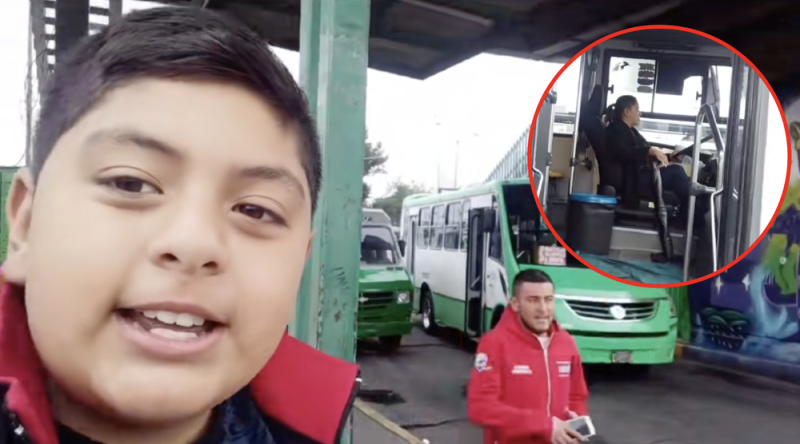 Niño se vuelve viral y enternece las redes sociales por presumir a su mamá camionera de Pantitlán