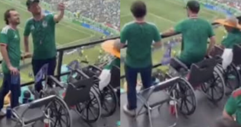  ¿Milagro en el Mundial? Captan a aficionado levantándose de una silla de ruedas