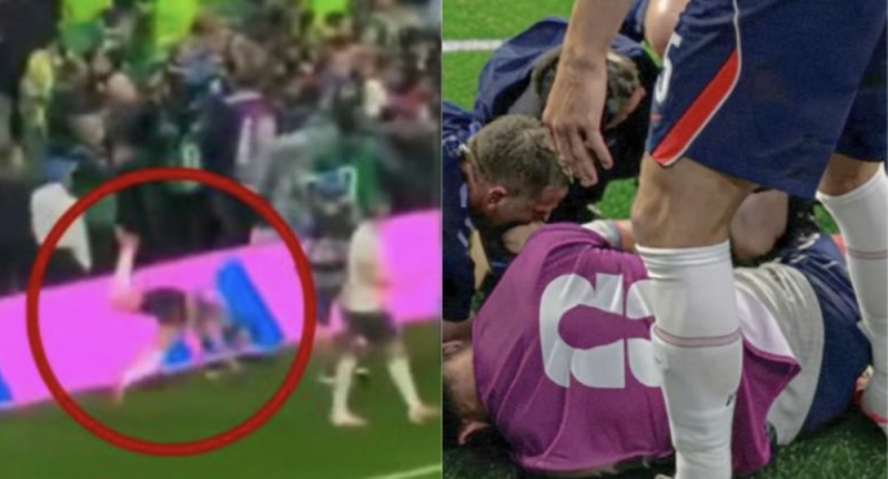 Jugador de Inglaterra se cae durante festejos y se fractura (VIDEO)