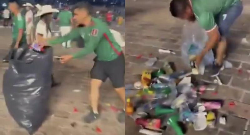¡Como los japoneses! Aficionados mexicanos recogieron basura después del partido