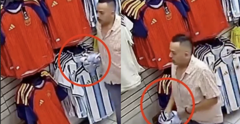 Captan a hombre robándose un jersey de Argentina; tuvo que esconderlo bajo sus pantalones 