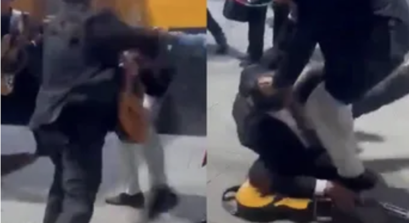 ¡Con todo y la guitarra! Músicos se agarran a guamazos en la Plaza de Garibaldi 
