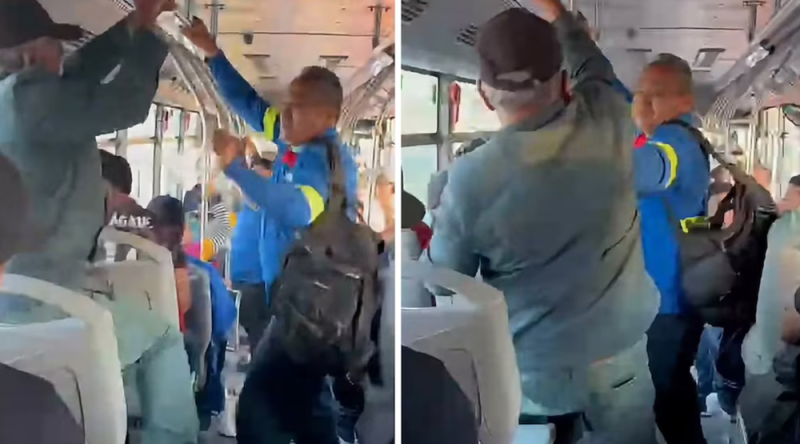 Captan pelea entre adultos mayores en camión de Monterrey: riña fue por abrir las piernas demasiado