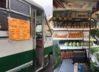 Microbús es convertido en verdulería móvil en la CDMX